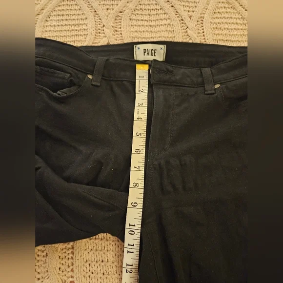 PAIGE Midnight Black Denim - Picture 4 of 7